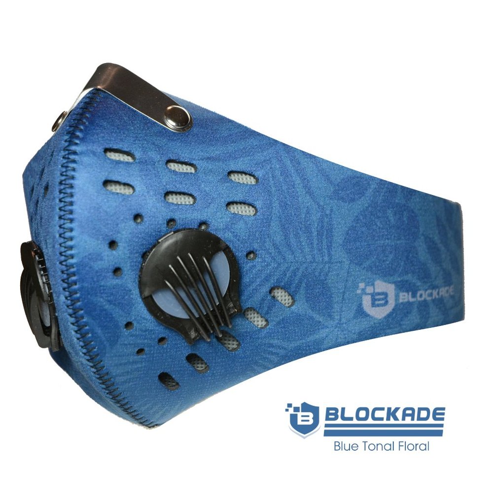 Blue Floral Face Mask from Blockade Masks - Tonal